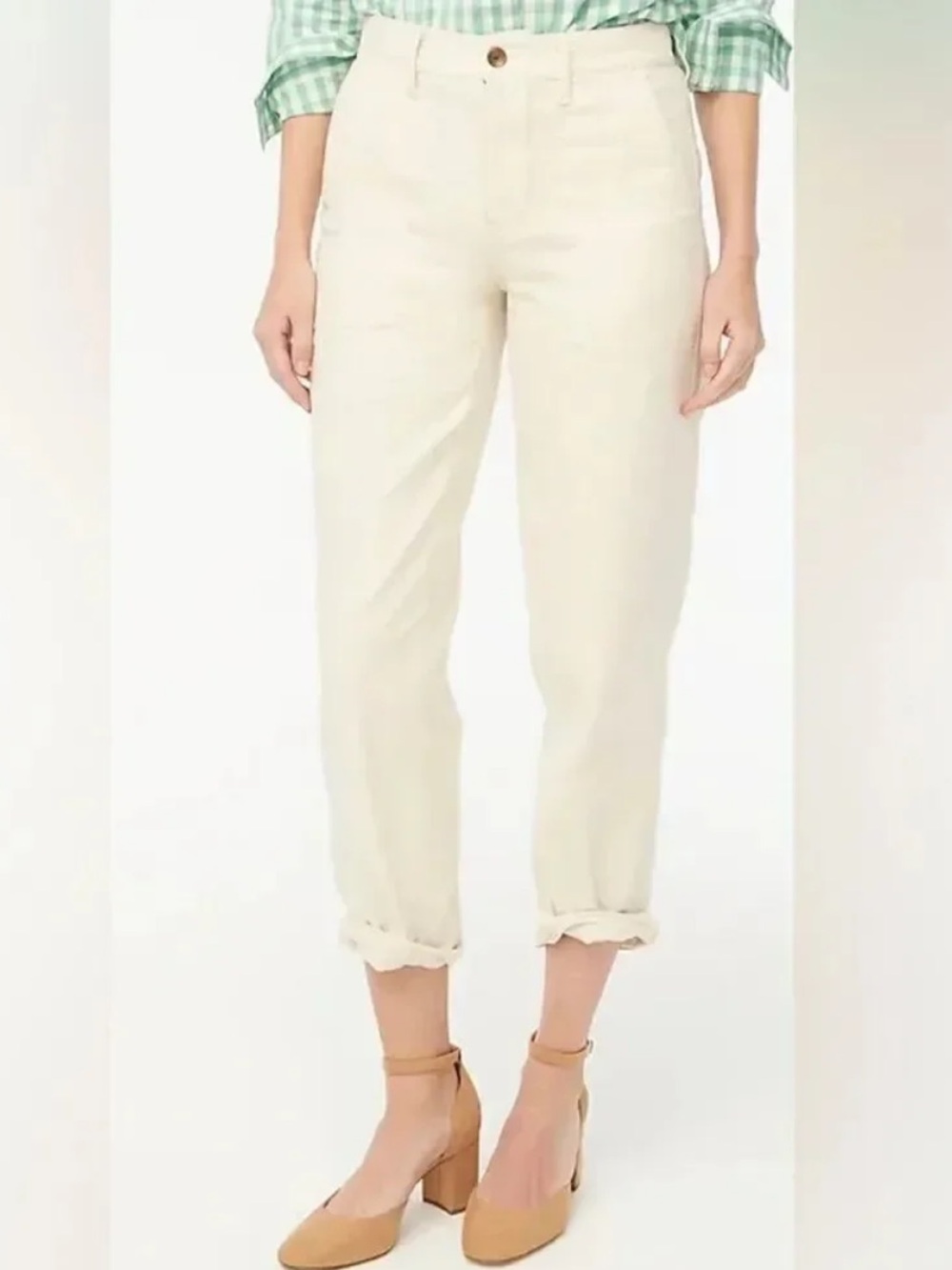 J.Crew Factory Cotton Camp Pant beige SZ 12